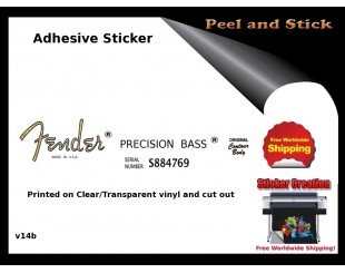 Fender Precision Adhesive Stickers 